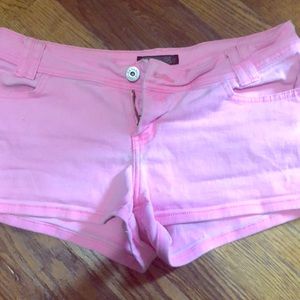 Pink jean shorts